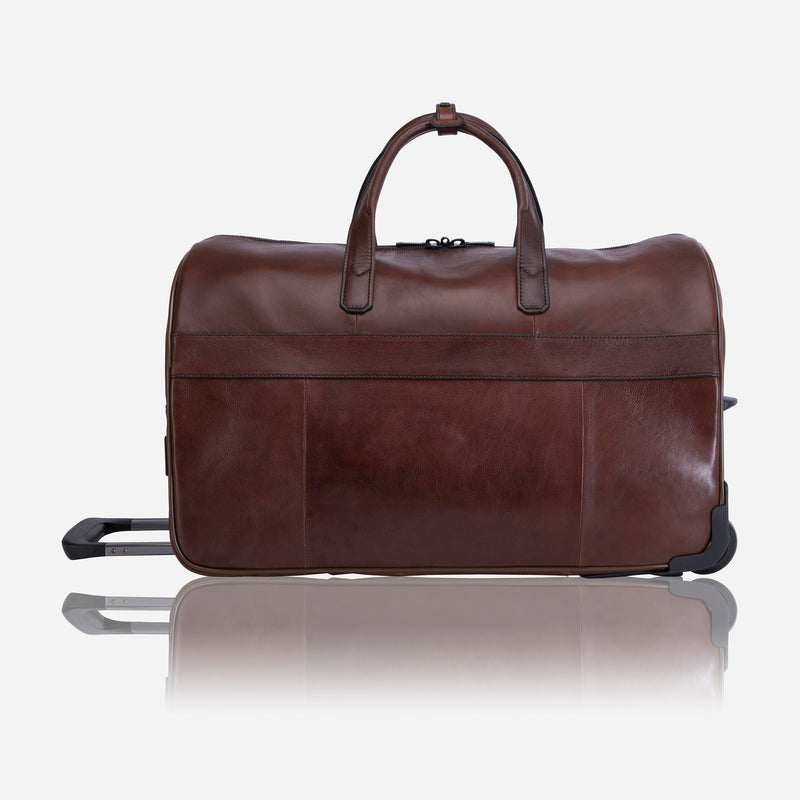 Brando Winchester Leather Duffel With Wheels Brown