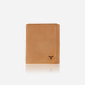 Brando Cooper Upright Trifold Leather Wallet Tan