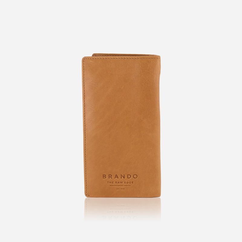 Brando Cooper Upright Leather Travel Wallet Tan