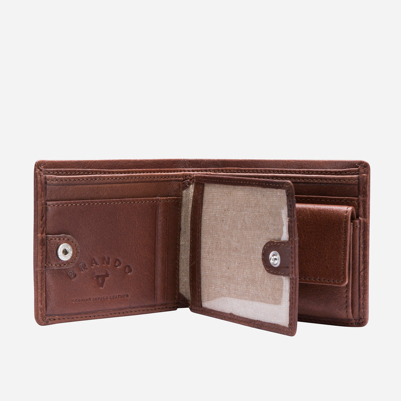 Brando Impala Multi Card, Coin & Note Leather Wallet Copper