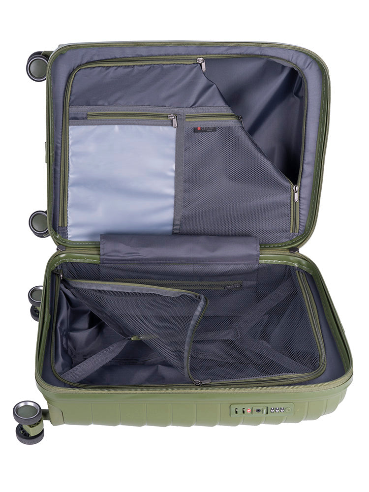 Cellini Grande Carry On Trolley Case Army Green