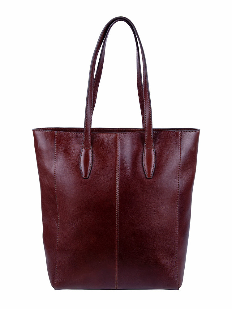 Polo Osaka Leather N/S Tote Handbag Brown