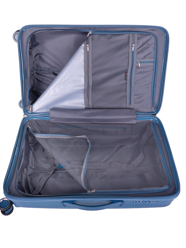 Cellini Xpedition Medium Trolley Trunk Case Navy Blue