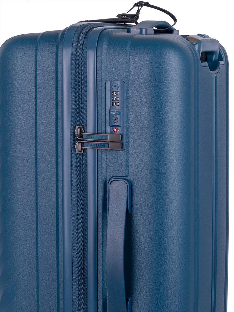 Cellini Xpedition Medium Trolley Trunk Case Navy Blue