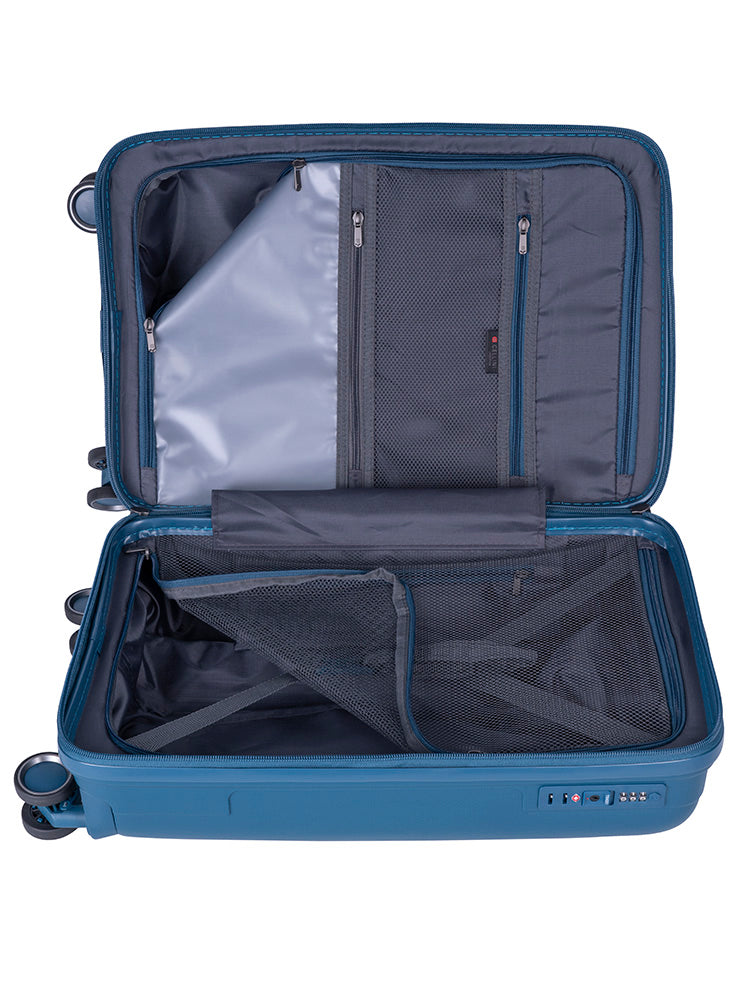 Cellini Xpedition Carry On Trolley Trunk Case Navy Blue