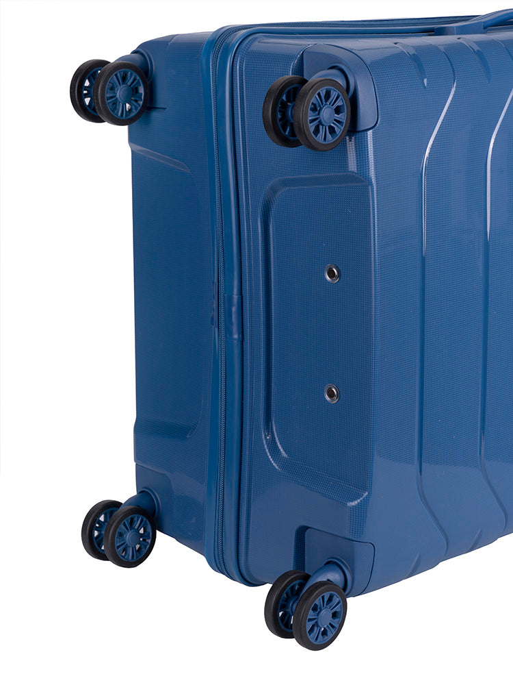 Voyager Cabana Large 4 Wheel Trolley Case Blue
