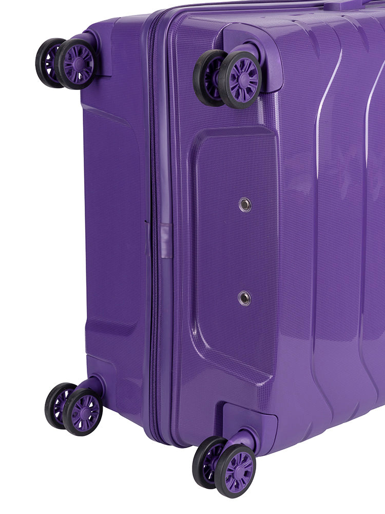 Voyager Cabana Large 4 Wheel Trolley Case Purple