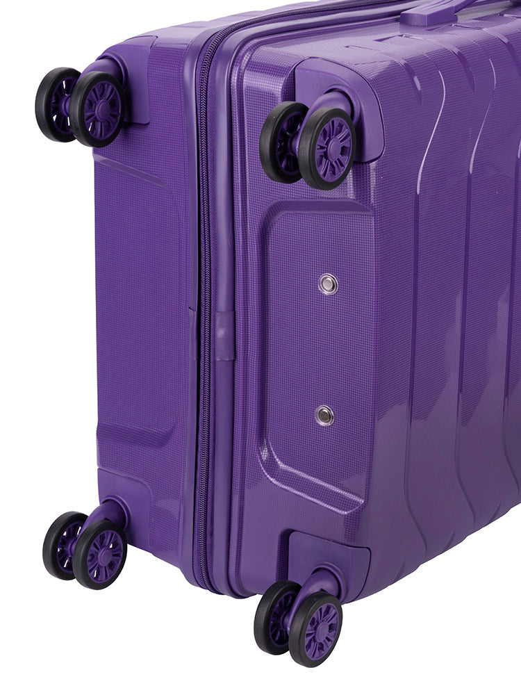 Voyager Cabana Medium 4 Wheel Trolley Case Purple