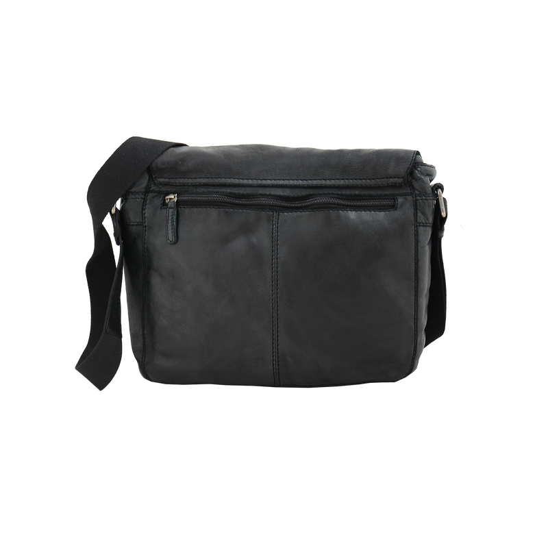Dakar Leather Messenger Bag Black