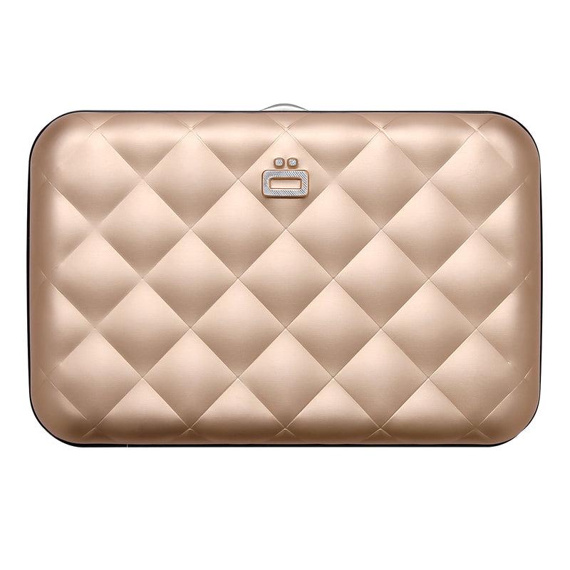 Ogon Quilted Aluminium Lady Case Card Holder Rose Gold