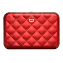 Ogon Quilted Aluminium Lady Case Card Holder Red