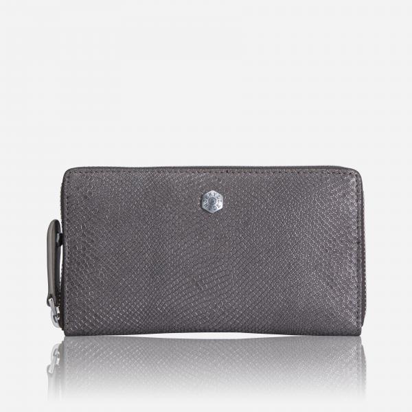 Jekyll & Hide Leather Medium Zip Around Purse Grey