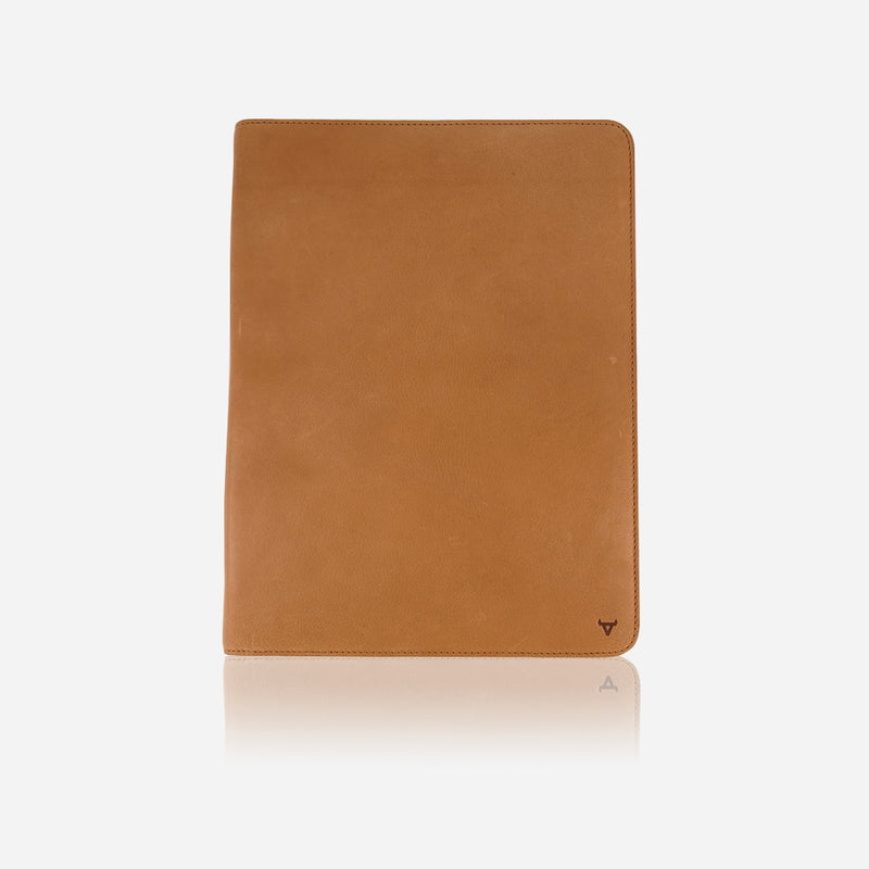 Brando Cooper Leather A4 Zip Around Folder Tan