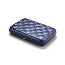 Ogon Quilted Aluminium Lady Case Card Holder Navy Blue