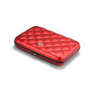 Ogon Quilted Aluminium Lady Case Card Holder Red