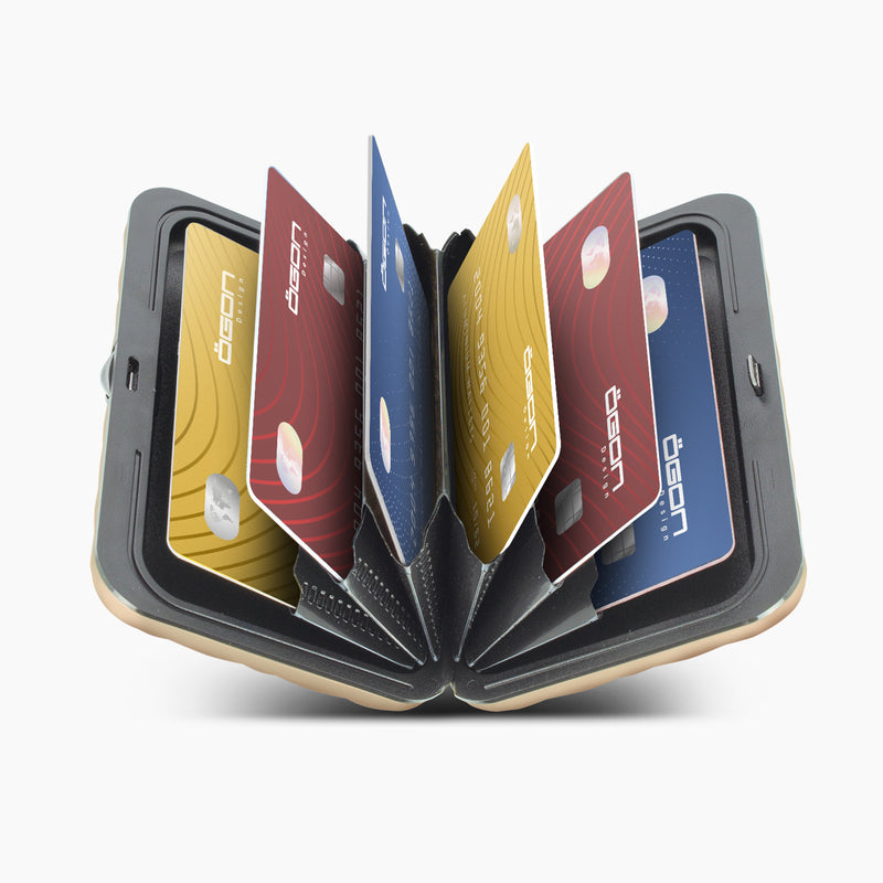 Ogon Quilted Aluminium Lady Case Card Holder Black