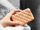 Ogon Quilted Aluminium Lady Case Card Holder Rose Gold