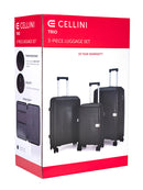 Cellini Trio 3 Piece Luggage Box Set Black