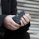 Ogon Quilted Aluminium Lady Case Card Holder Black