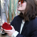 Ogon Quilted Aluminium Lady Case Card Holder Red