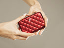 Ogon Quilted Aluminium Lady Case Card Holder Red