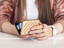 Ogon Quilted Aluminium Lady Case Card Holder Rose Gold