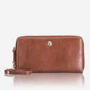 Jekyll & Hide Zulu Double Zipper Wristlet Purse Tan