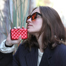 Ogon Quilted Aluminium Lady Case Card Holder Red