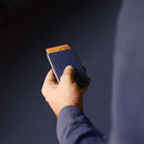 Ogon Slider Aluminium Card Holder Navy Blue