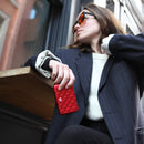 Ogon Quilted Aluminium Lady Case Card Holder Red