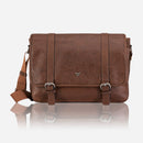 Brando Asher Vintage Unisex Crossbody Bag Tan