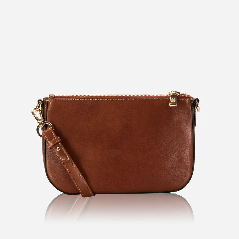 Jekyll & Hide Paris 3 Compartment Crossbody Bag Tan