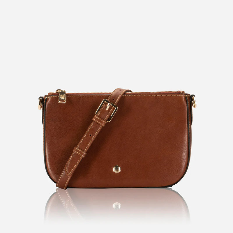 Jekyll & Hide Paris 3 Compartment Crossbody Bag Tan