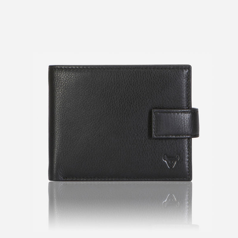 Brando Armstrong Executive Leather Press Stud Wallet Black