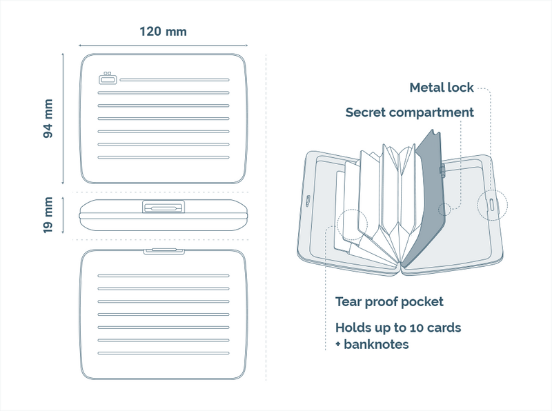 Ogon V2L Anodised Aluminium Smart Case Card Wallet Platinum
