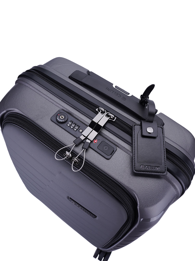 Cellini Microlite Business Soft Front Carry On Trolley Case Grey