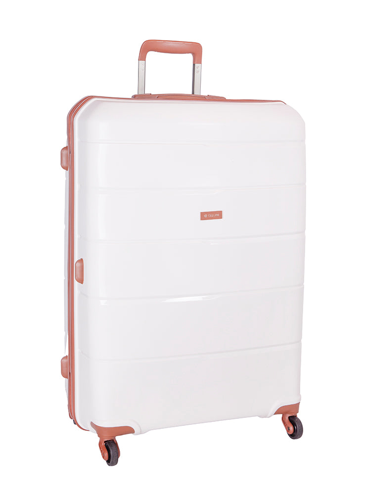 Cellini Spinn Large Trolley Case White+Tan