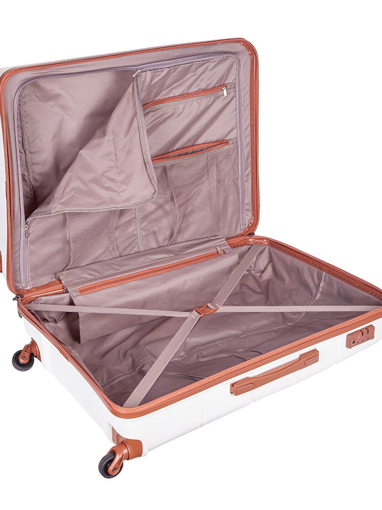Cellini Spinn Large Trolley Case White+Tan