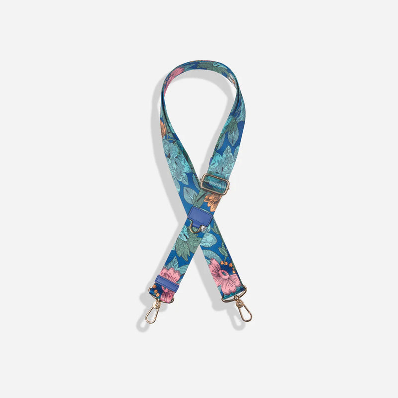 Jekyll & Hide Shoulder Strap Blue Floral Gold