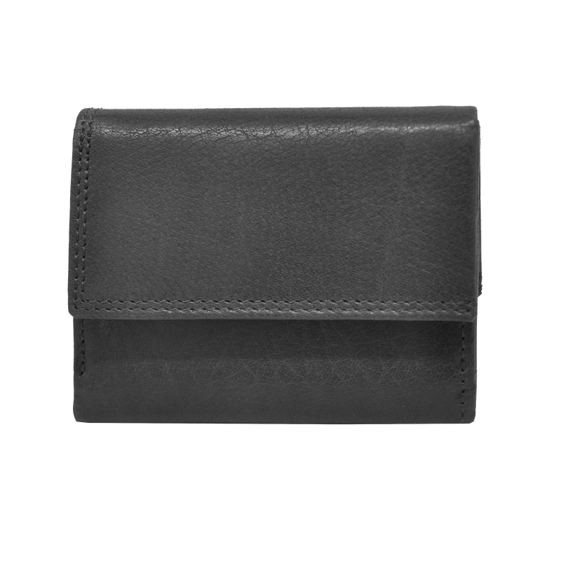 Dakar Wild Leather Trifold Wallet Black