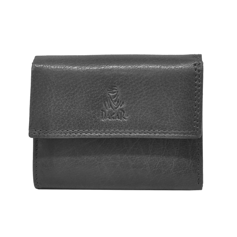 Dakar Wild Leather Trifold Wallet Black