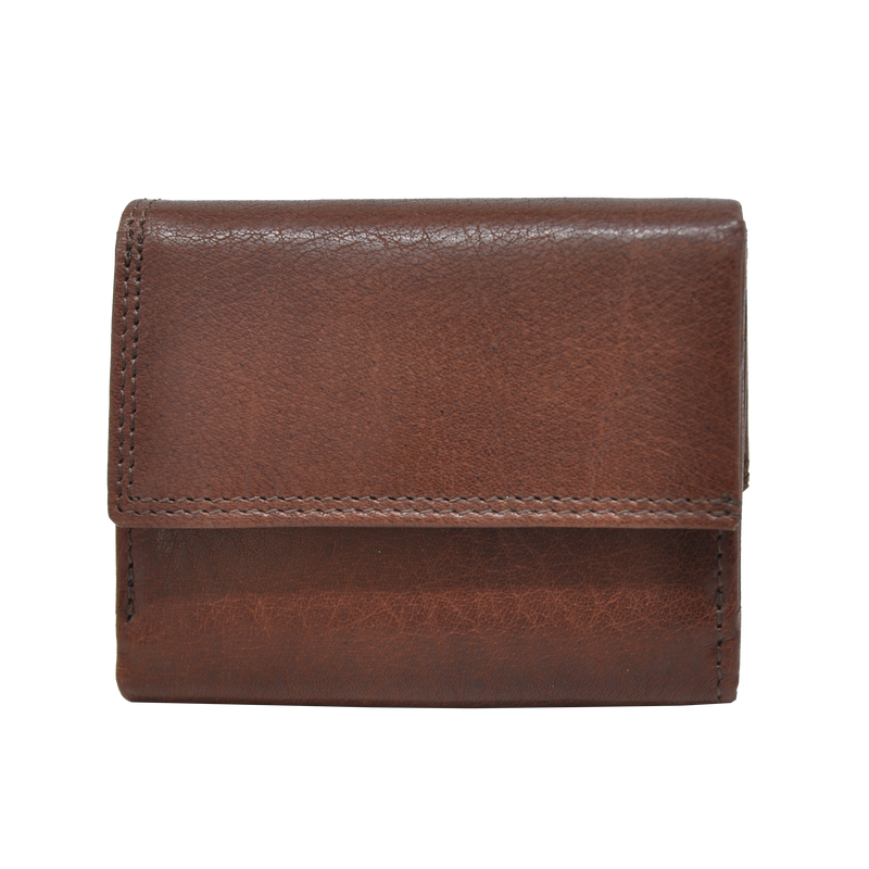 Dakar Wild Leather Trifold Wallet Brown