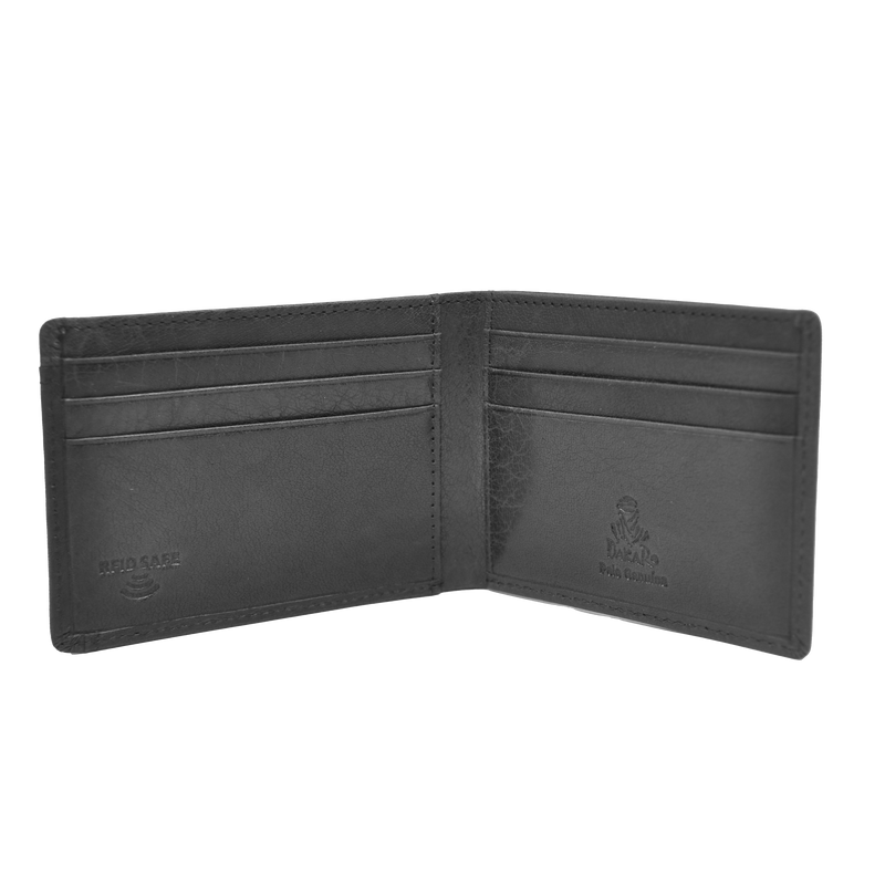 Dakar Wild Leather Mini Wallet 6cc & coins Black