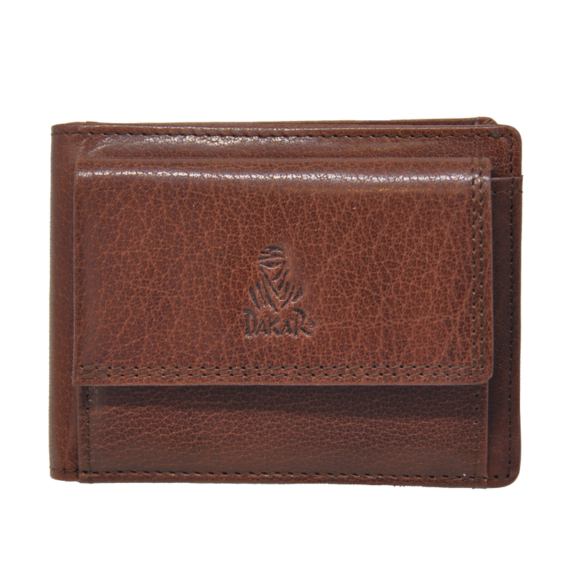 Dakar Wild Leather Mini Wallet 6cc & coins Brown