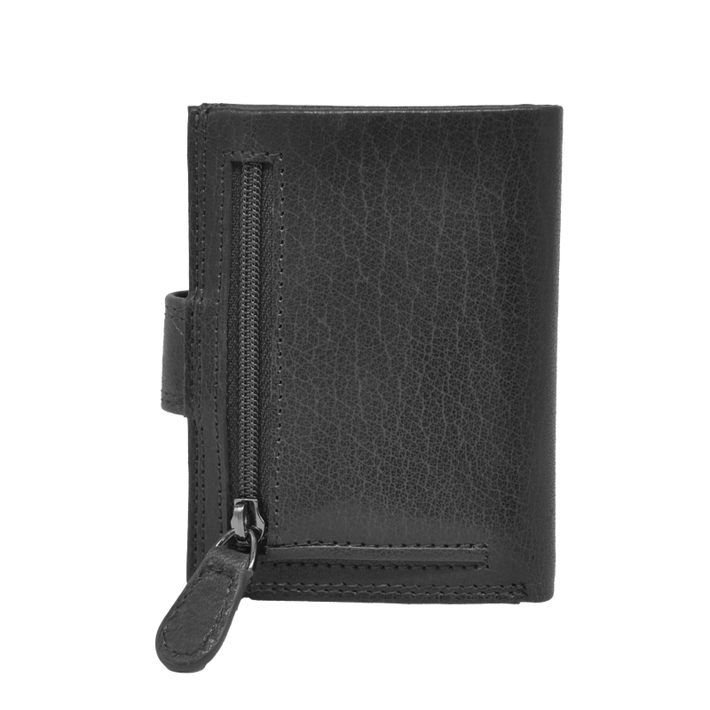 Dakar Wild Leather Credit Card Holder Metal Tube Black