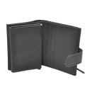 Dakar Wild Leather Credit Card Holder Metal Tube Black