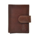 Dakar Wild Leather Credit Card Holder Metal Tube Brown