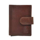 Dakar Wild Leather Credit Card Holder Metal Tube Brown