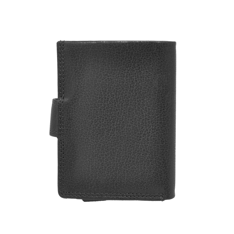Dakar Wild Leather Credit Card Holder Metal Tube Black