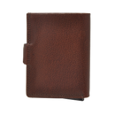 Dakar Wild Leather Credit Card Holder Metal Tube Brown